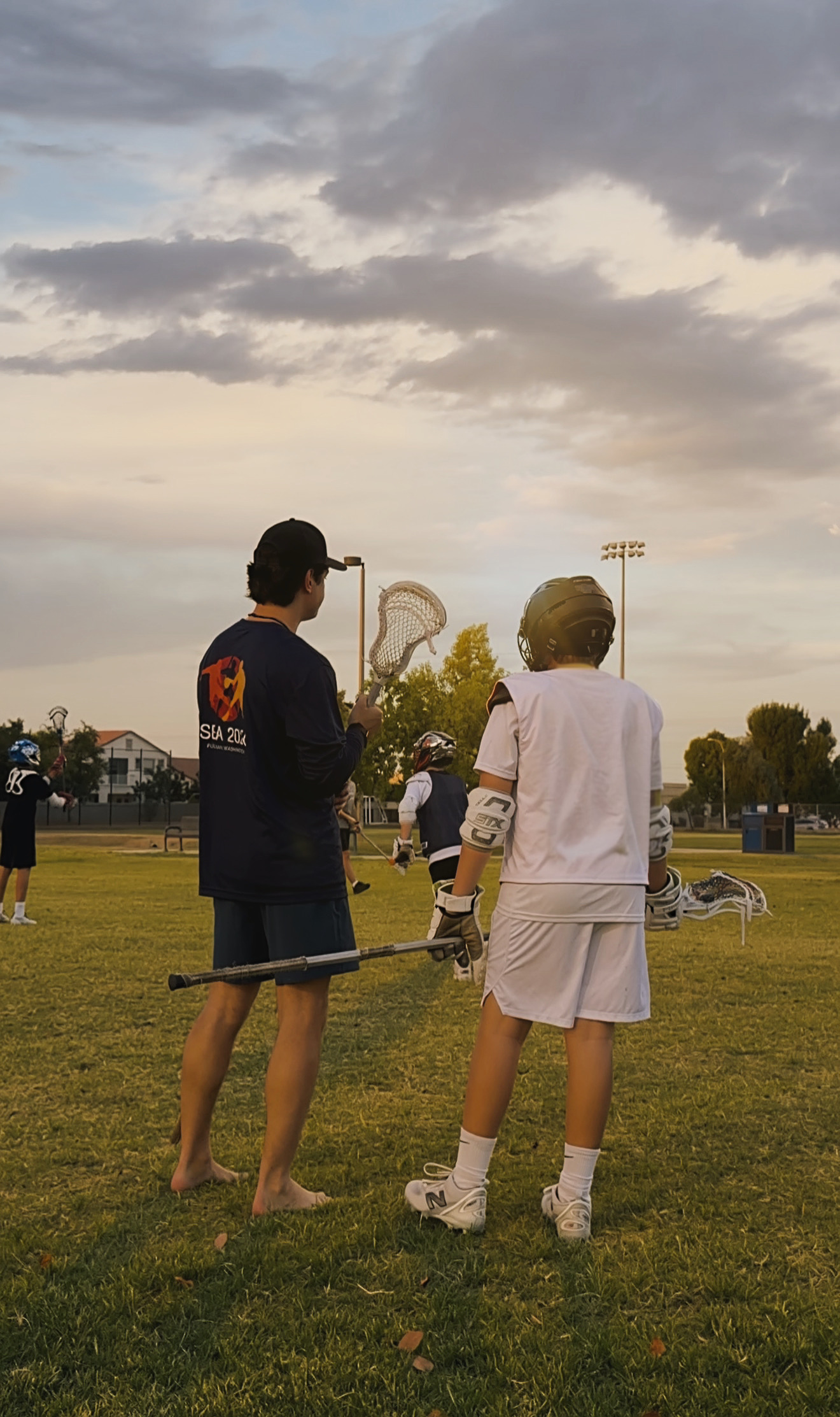 Coach leading a Valley Boys Lacrosse Monthly Training Program session